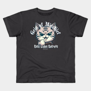 Gothic Evil Cat T-Shirt: Dark Feline Mystique Unleashed Kids T-Shirt